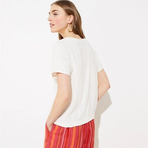 Loft Textured Dolman Cropped Tee - Picture 2 of 4